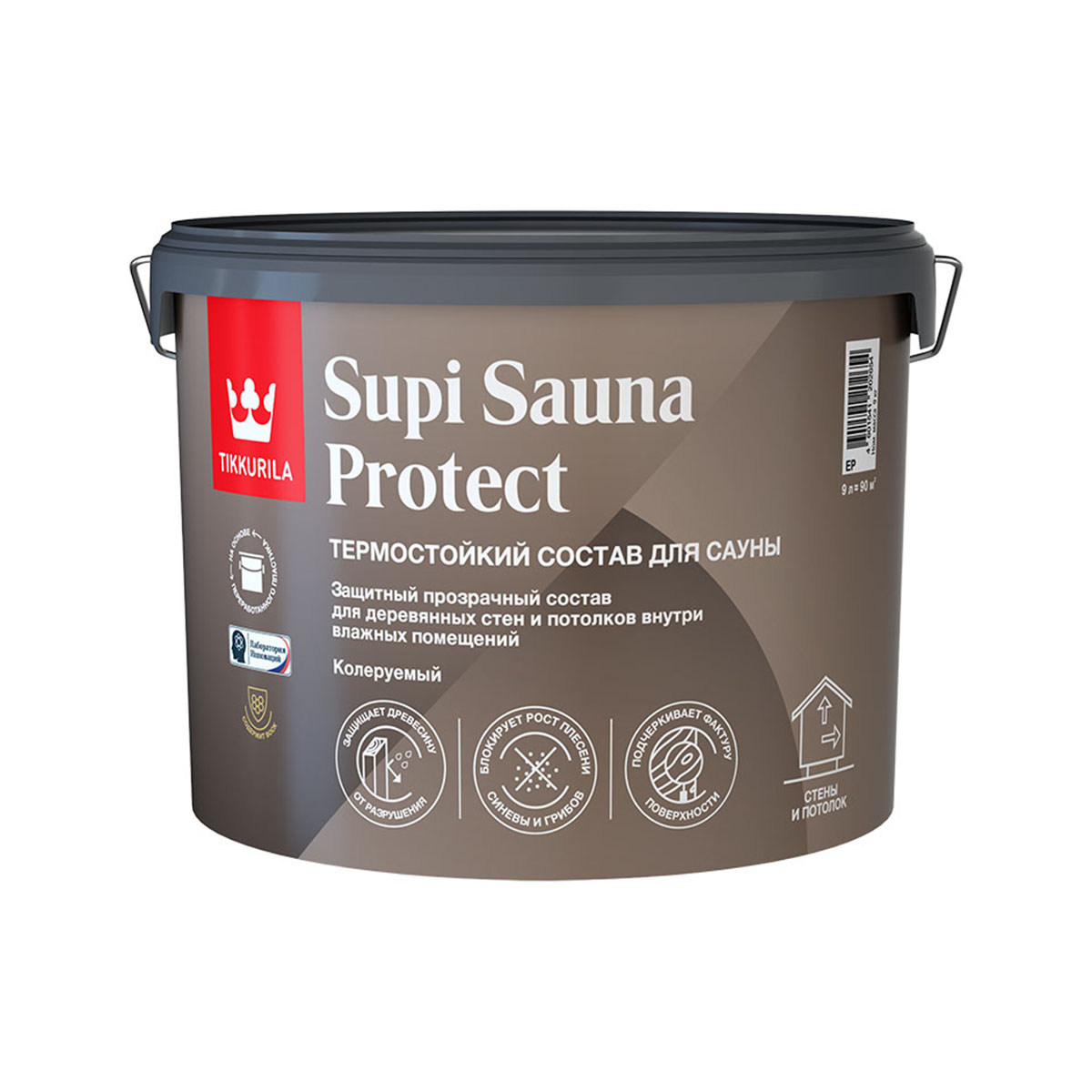 Супи сауна протект ep  9 л (1) защитный состав для саун п/матов. "тиккурила"