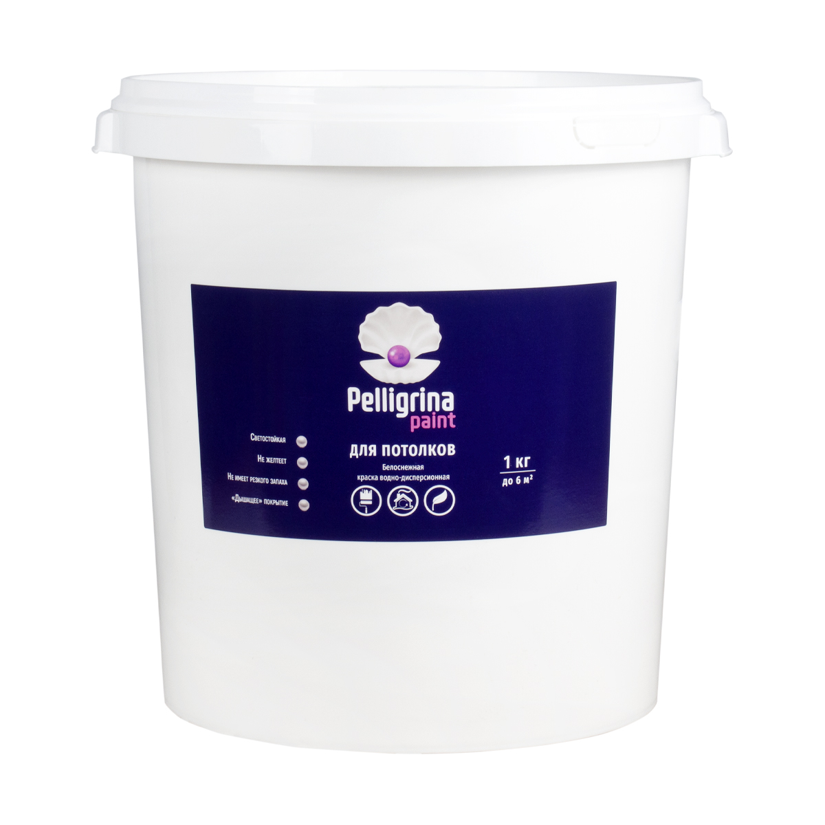Краска акрил. для потолков белоснежная 45 кг (1) "pelligrina paint"