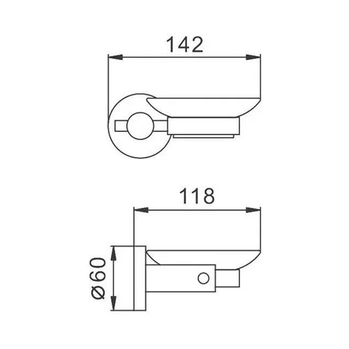 Мыльница с держателем f30202 (нерж.сталь), черная (1/20/40) "frap"