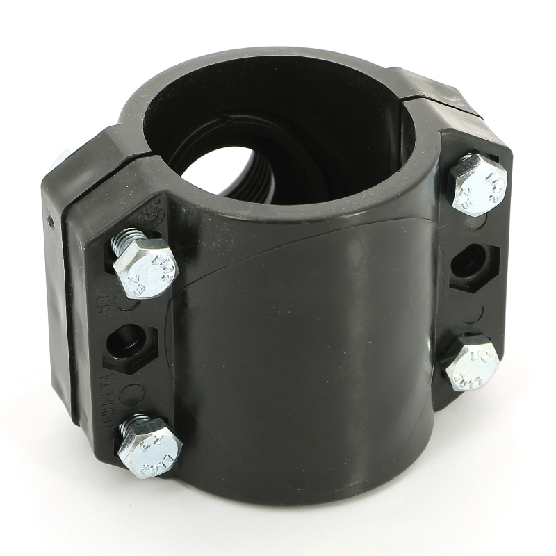 Врезка монтажная седельная 63 x 1" ВР, 4 болта, для водопроводных труб ПНД UNIDELTA