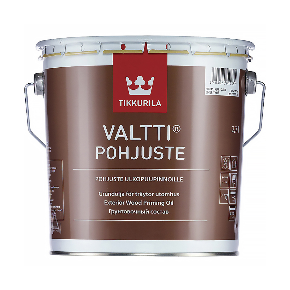 Валтти праймер (похъюсте)  2,7 л (1/6)  грунт-антисептик "тиккурила"