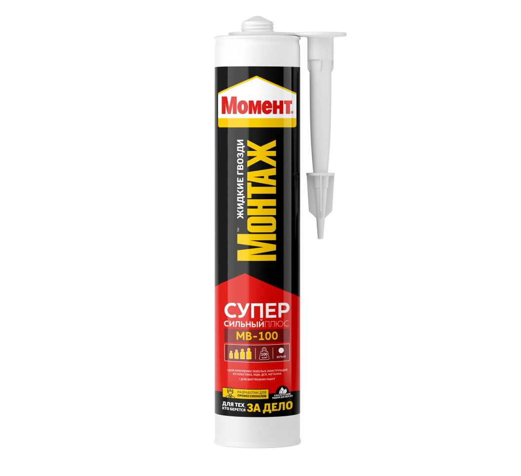 Жидкие гвозди Момент Монтаж Суперсильный ПЛЮС МВ-100 белый 400 г