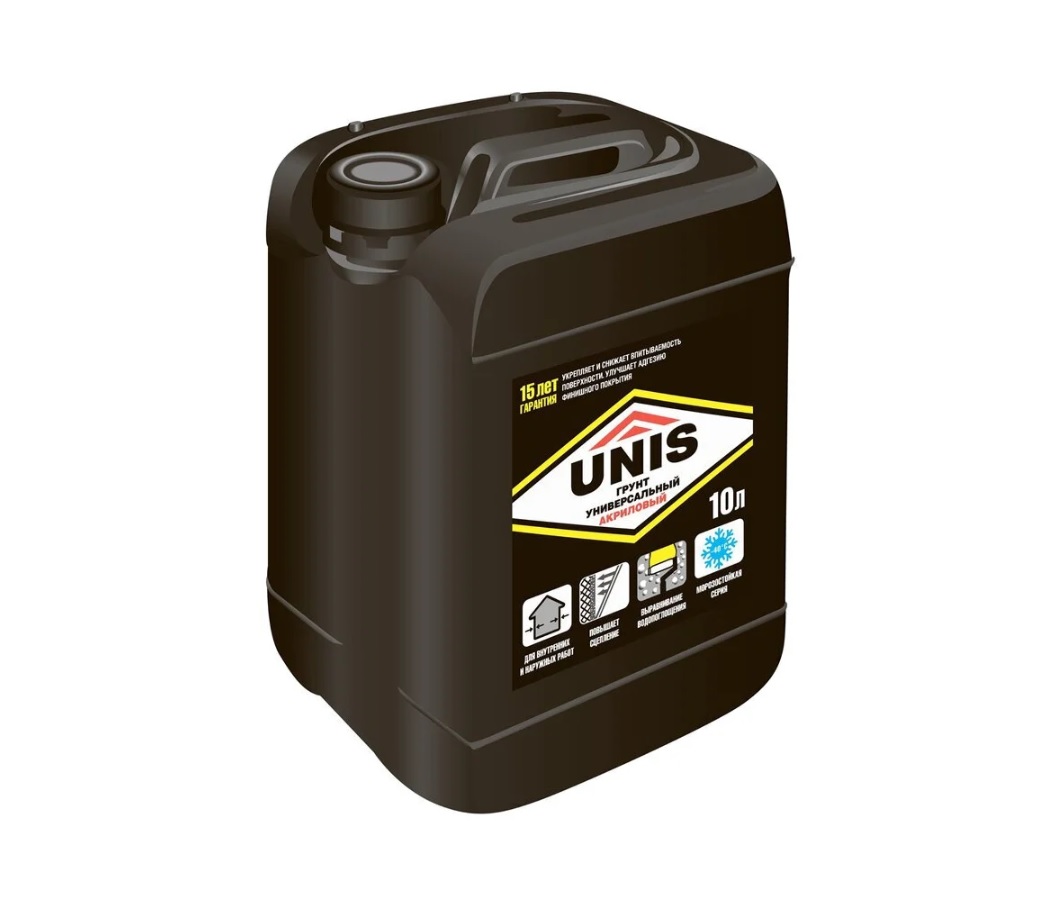 Грунтовка UNIS (Юнис) универсальный (черная канистра) 10 л