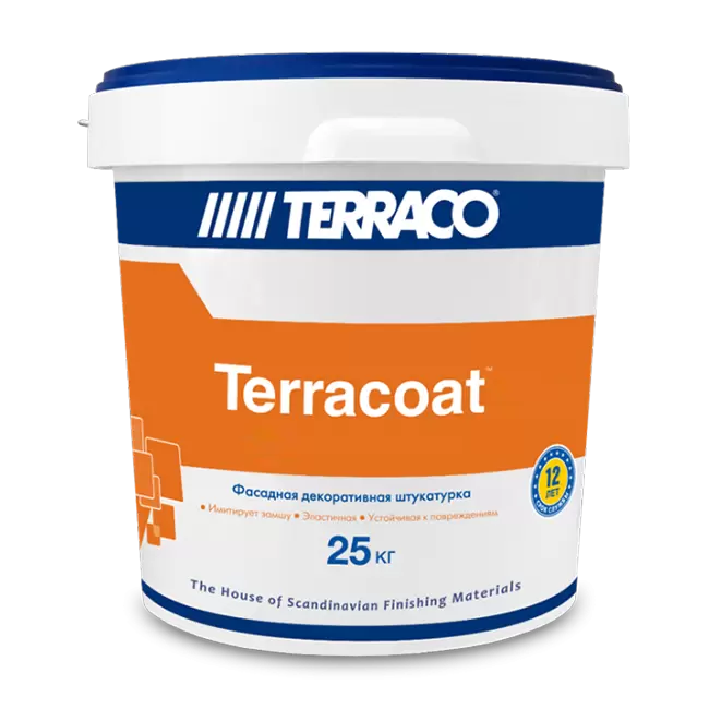 TERRACO TERRACOAT FINE штукатурка декоративная акриловая с мелкой текстурой, шагрень (25кг)