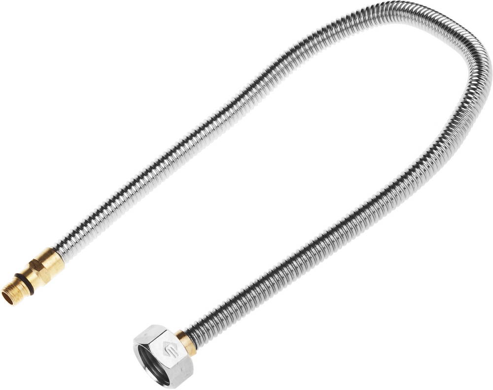 Подводка ЗУБР ″ЭКСПЕРТ″ сильфонная из нержавеющей стали, для смесителя, укороченная, г/ш (гайка-штуцер), 1/2″, 0,5м