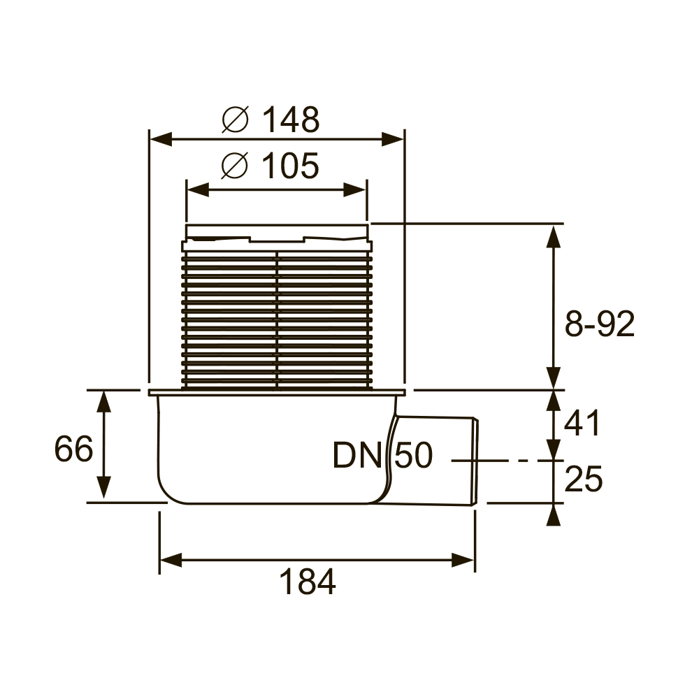 Трап дренажный TECEdrainpoint S 50 низкий