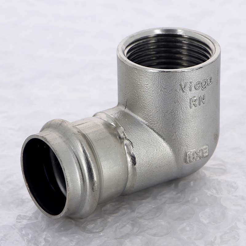 Угол пресс-В компактный 28x1" нержавеющая сталь Sanpress Inox VIEGA