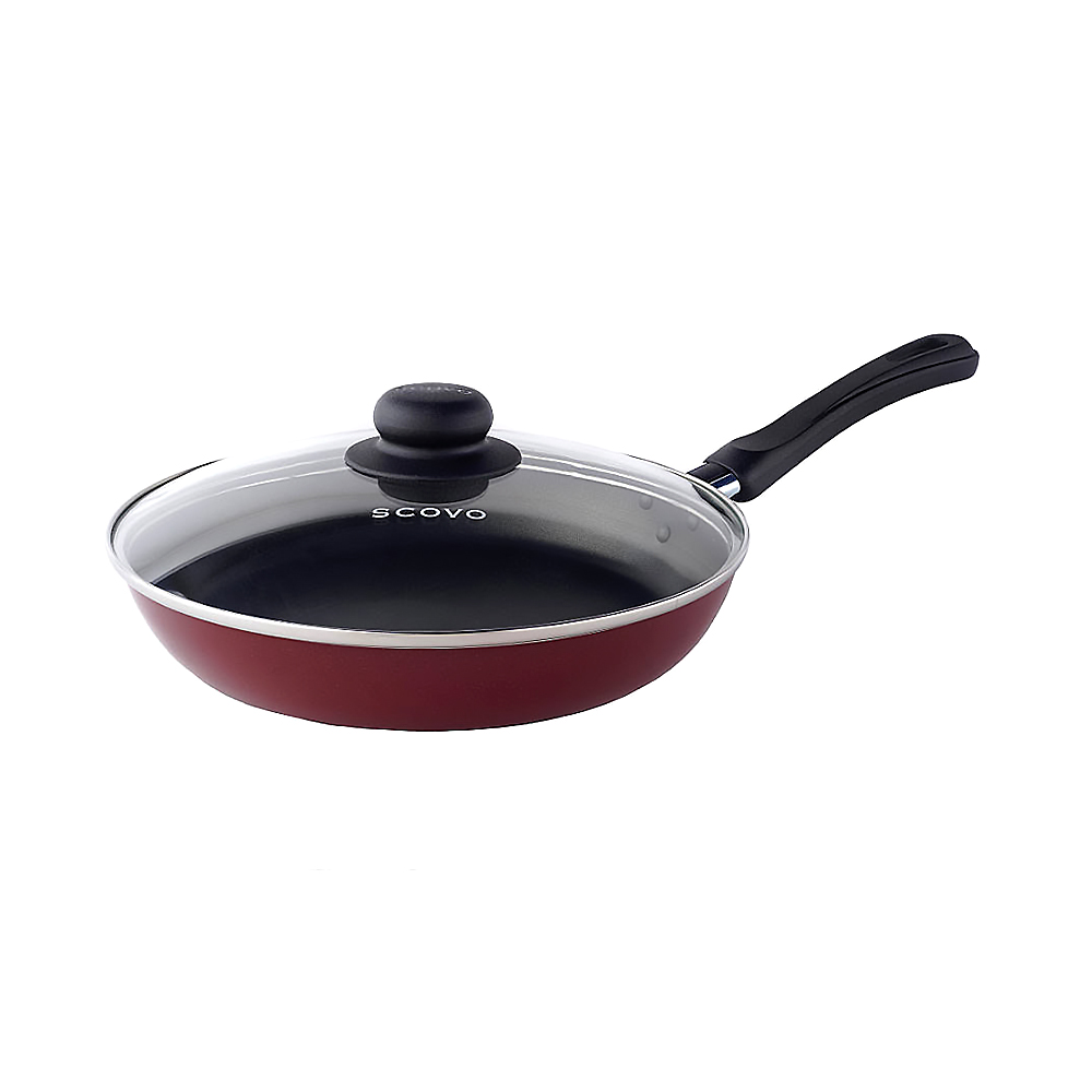 Сковорода антипригарн. "expert"  20 см стекл. крышка (1/8) "scovo"