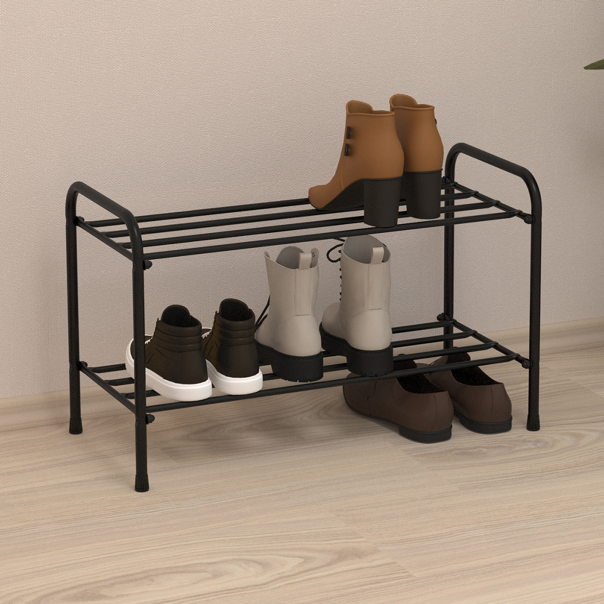 Подставка для обуви "альфа 22" 2 полки (650*300*400 мм) черный (1) пдоа22 ч