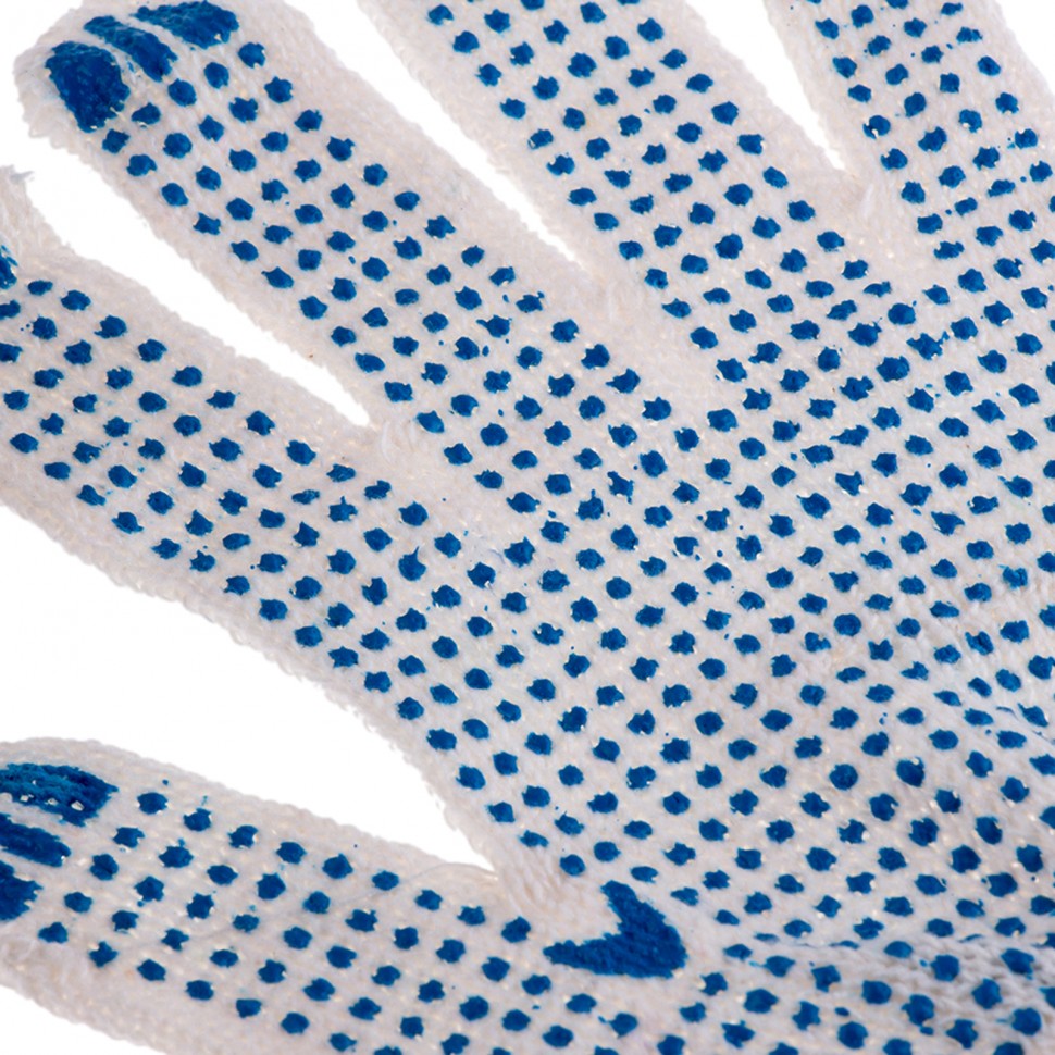 Перчатки х/б, ПВХ покрытие, "Точка", 6 пар в упаковке, 7 класс (67717)