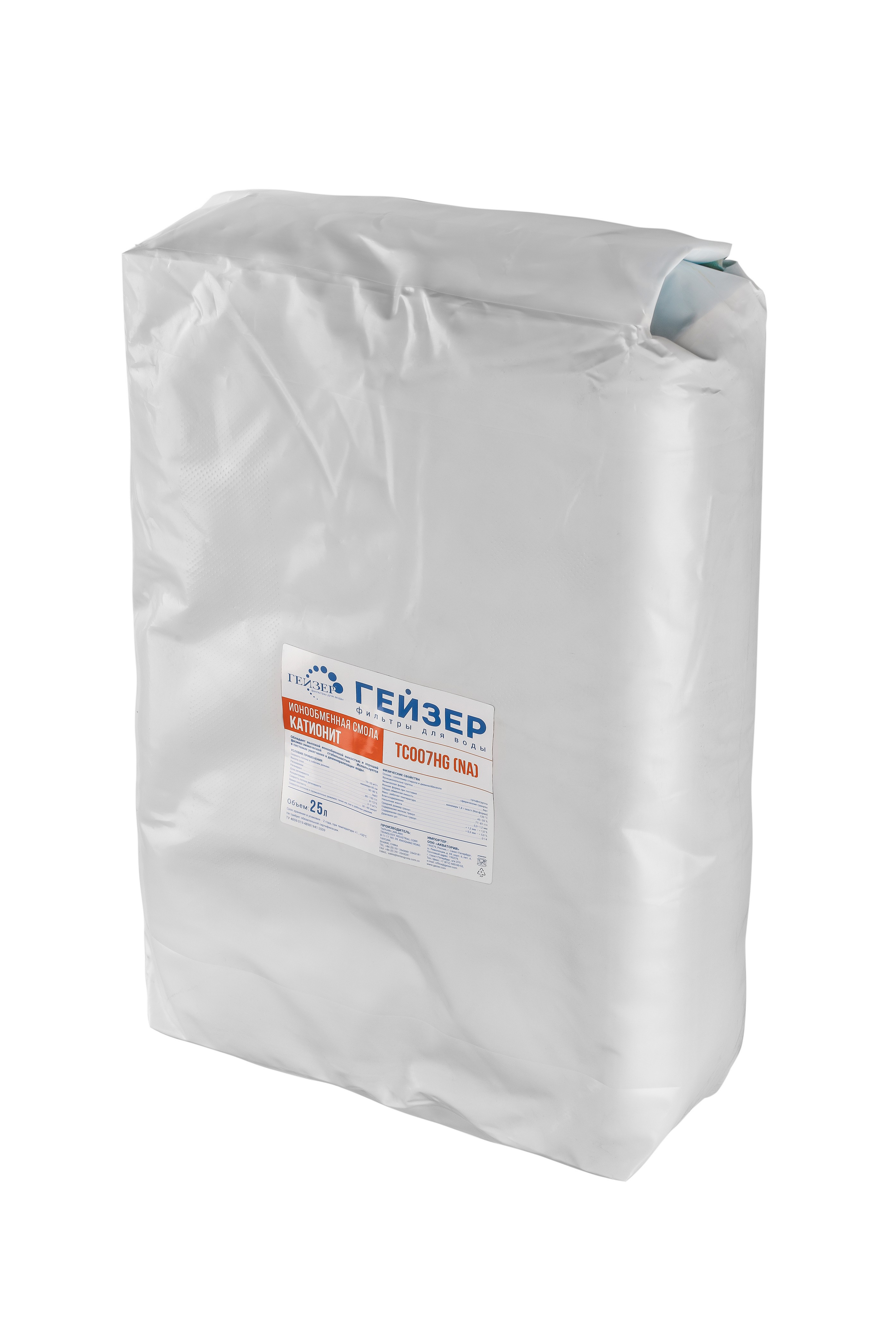 Фильтрующая засыпка от жесткости ПЮРЕЗИН TC007HG 25л