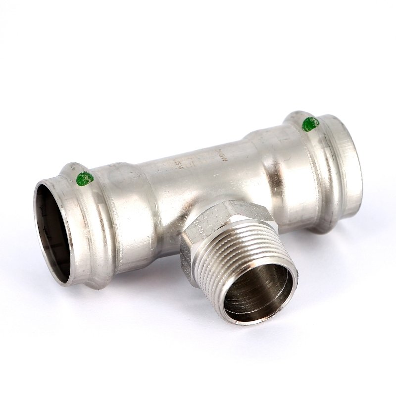 Тройник пресс-Н 28х3/4"х28 нержавеющая сталь Sanpress Inox VIEGA