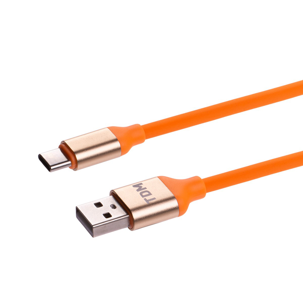 Кабель дк-14 usb-usb type-c 1 м в силиконовой оплетке (оранжевый) (1/200) tdm sq1810-0314
