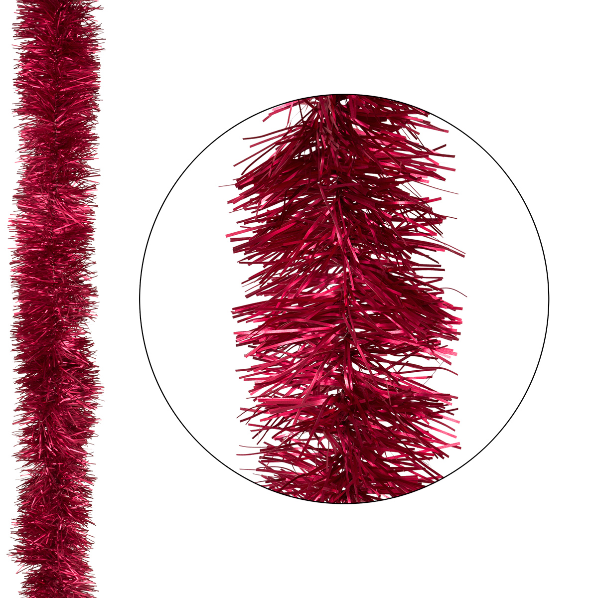 Мишура со снежинками "новогодняя" 2 м (красная) (1/100) "волшебная страна"