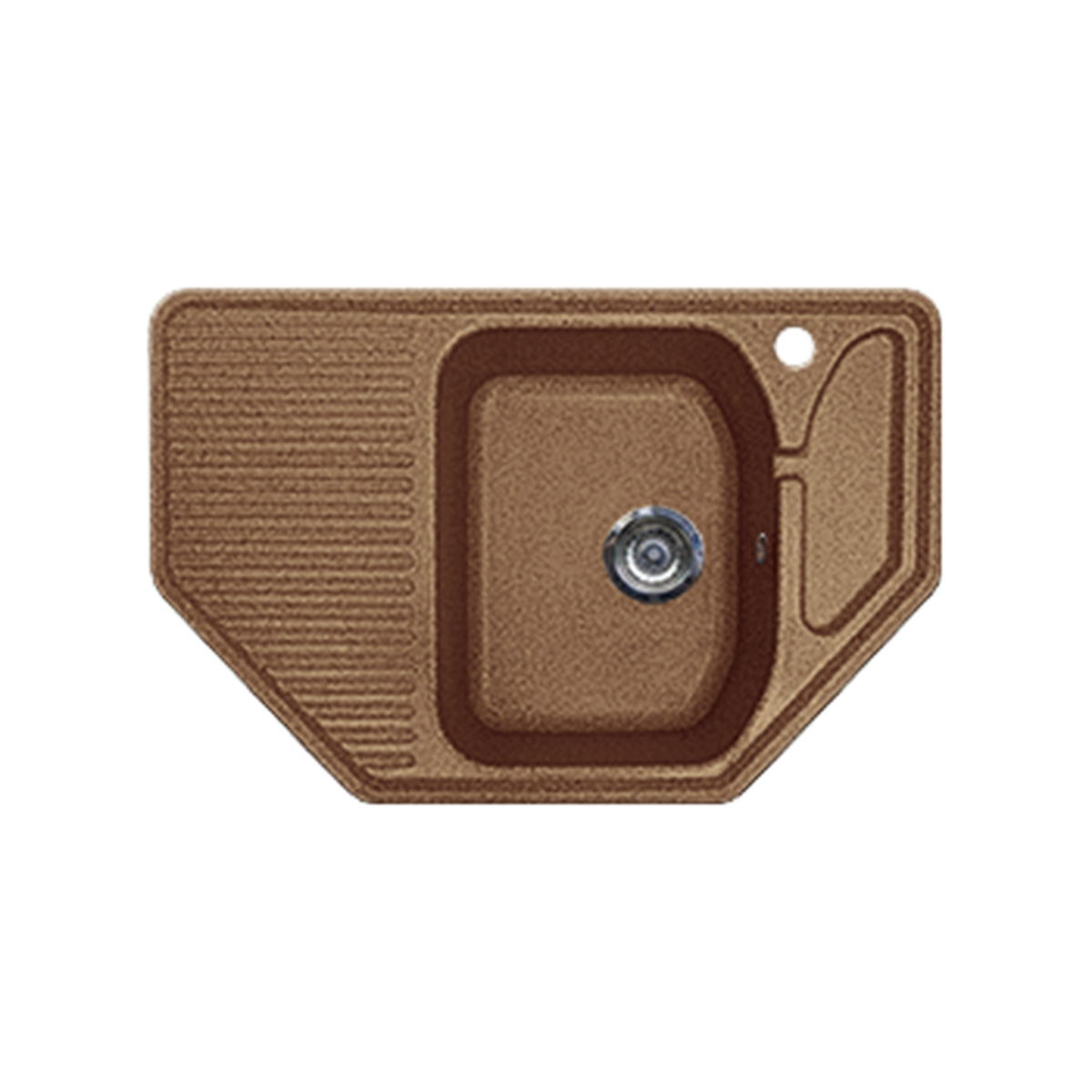 Мойка для кухни врезная искуств. камень gs-10-307 угловая 797*500 мм терракот "granstones"