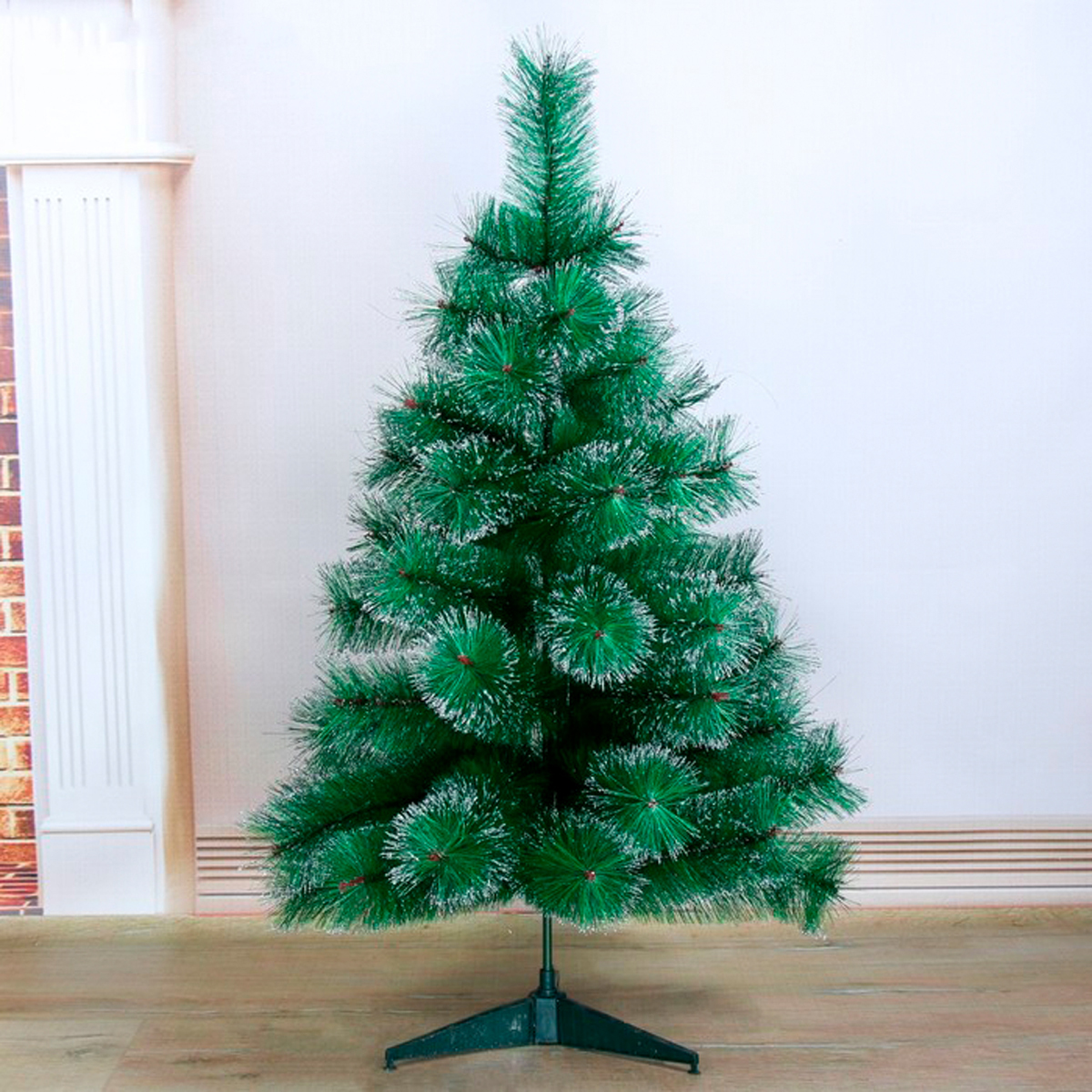 Кедр декор. 90 см, 57 веток (зеленый с серебром) "зимнее волшебство" 701355