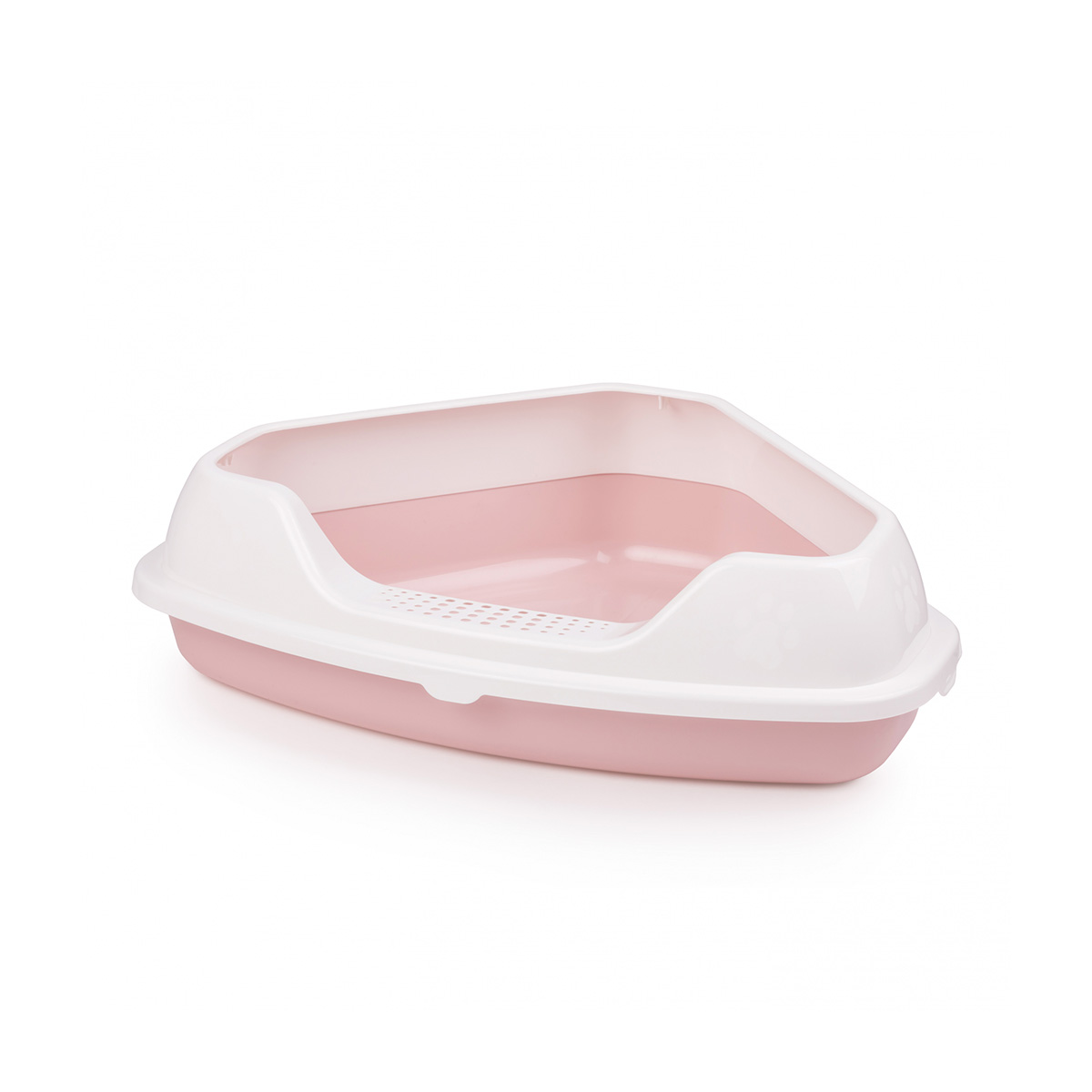Лоток для животных угловой "лекси" (розовый) (1/12) "альтернатива" м6966