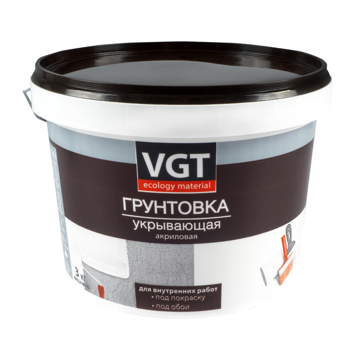 Грунтовка вд-ак-0301 укрывающая для внутр. работ  3 кг (4)  "вгт"