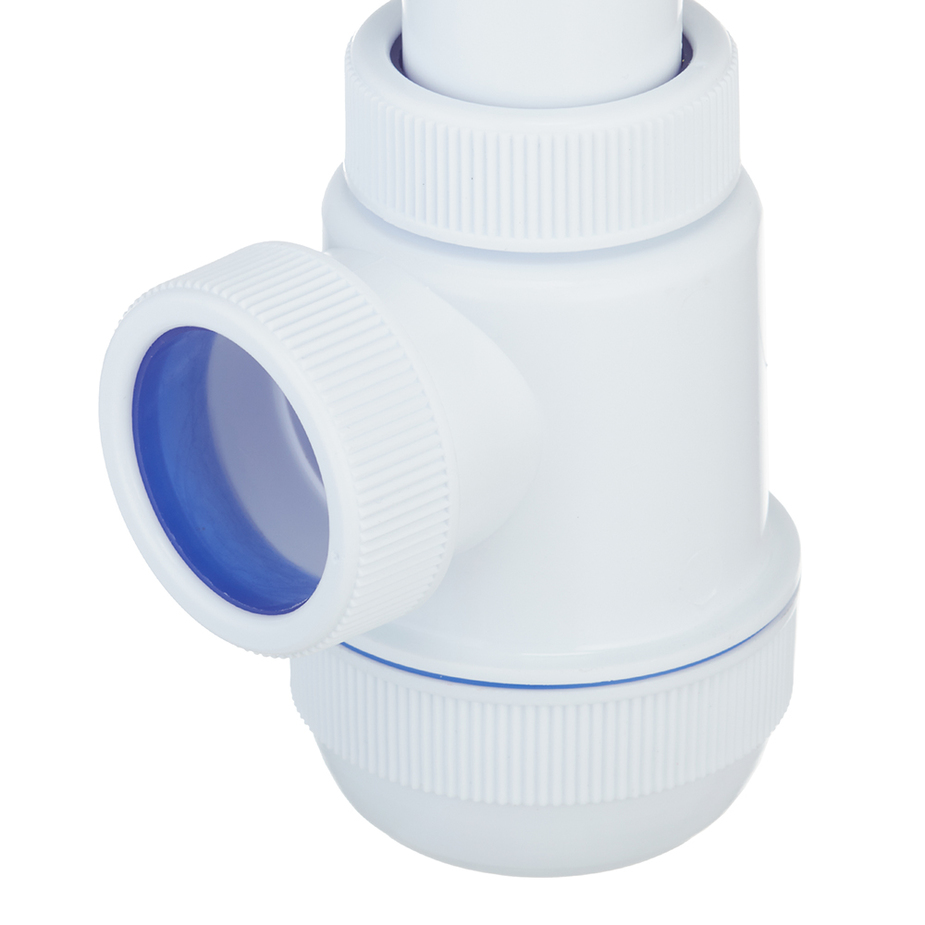 Сифон Мини Элит 1 1/2 х 40 мм с литым выпуском, чашка D63 мм, гофротруба L800 мм WIRQUIN