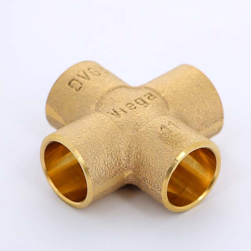 Крестовина равнопроходная VIEGA под пайку 18 мм бронзовая