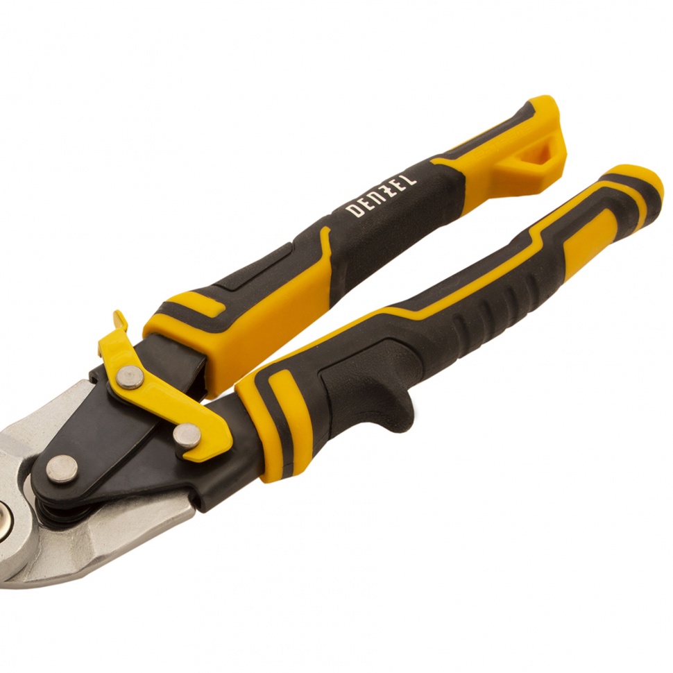 Ножницы по металлу, 270 мм, прямой рез, сталь-CrMo, трехкомпонентные рукоятки Denzel (78370)