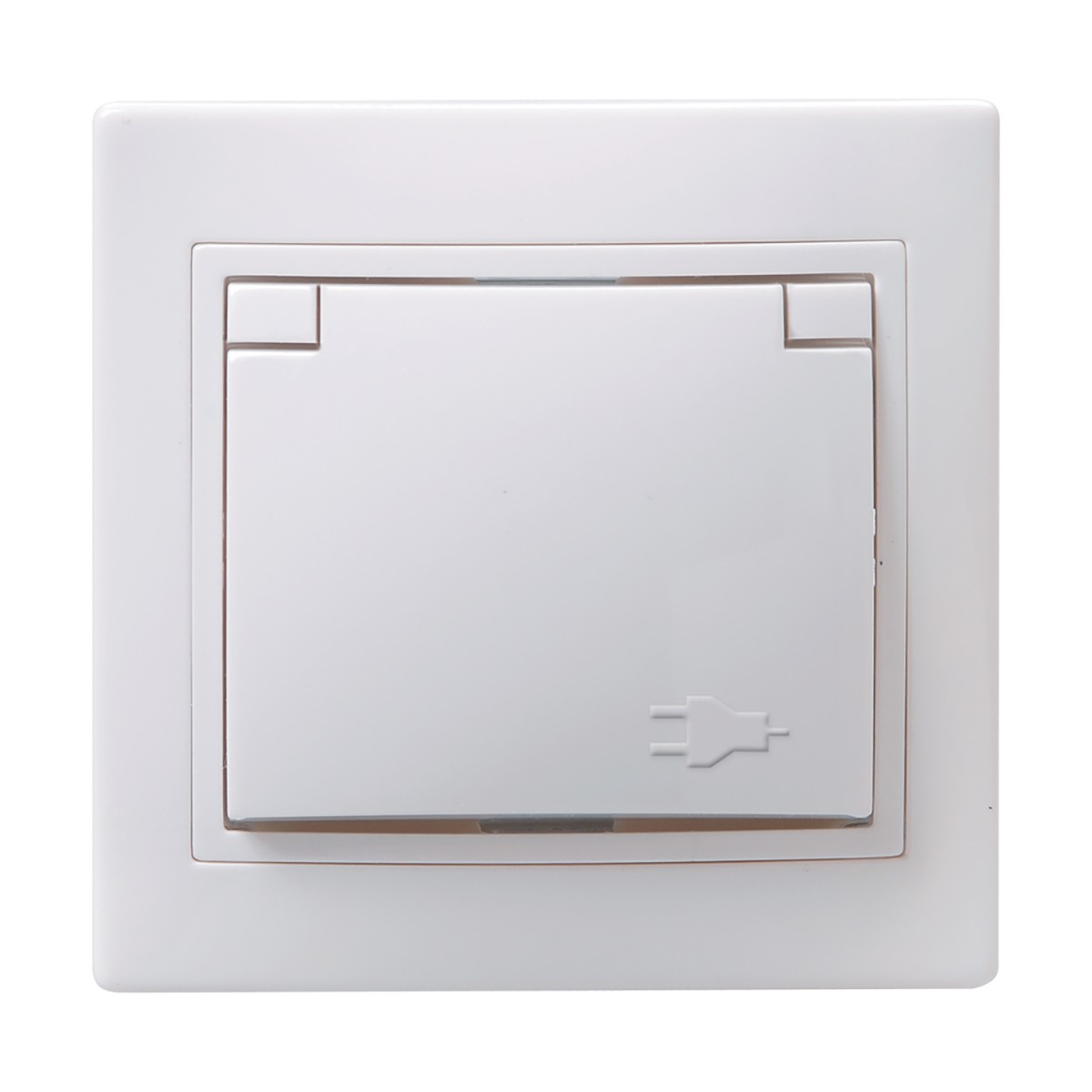 Розетка "кварта" 1 местн. с заземл, с шторк, с крышкой рсбш10-3-кб, 16а, белый (1/8/160) "iek"