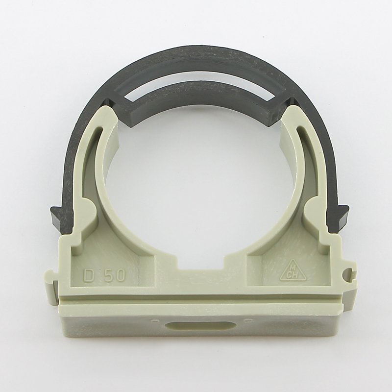 Зажим с лентой одинарный 50 мм полипропилен PP-R FV-PLAST серый