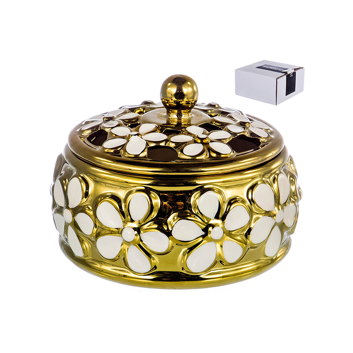 Шкатулка "home art club" 12,5*12,5*10 см, фарфор (1/36) "balsford" 147-31025