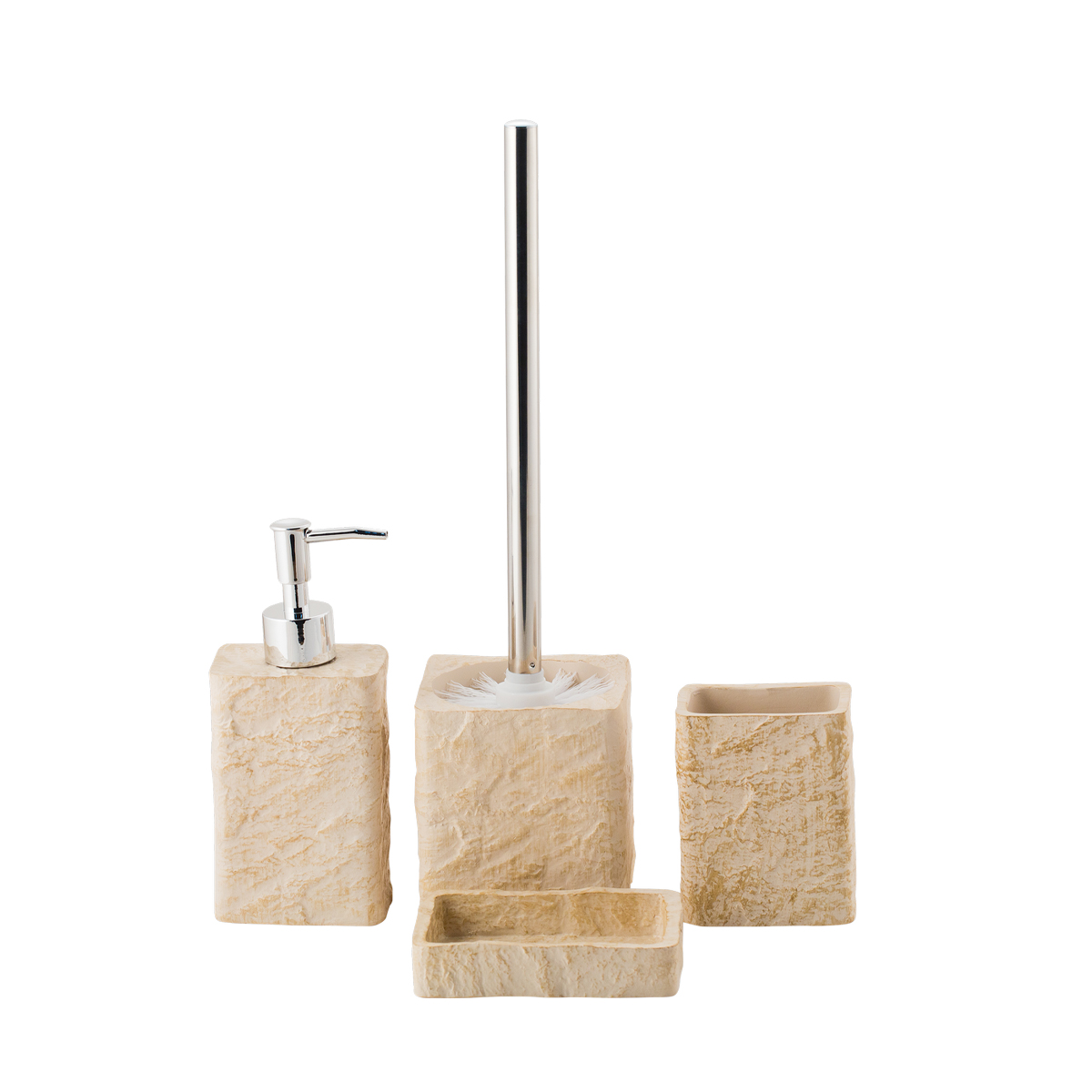 Туалетный набор "playa" ерш с подставкой, полирезина (бежевый) (1/6) "swensa" swt-4700e