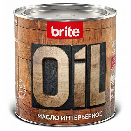 BRITE FLEXX масло интерьерное натуральное с твердым воском, бесцветное (0,75л)