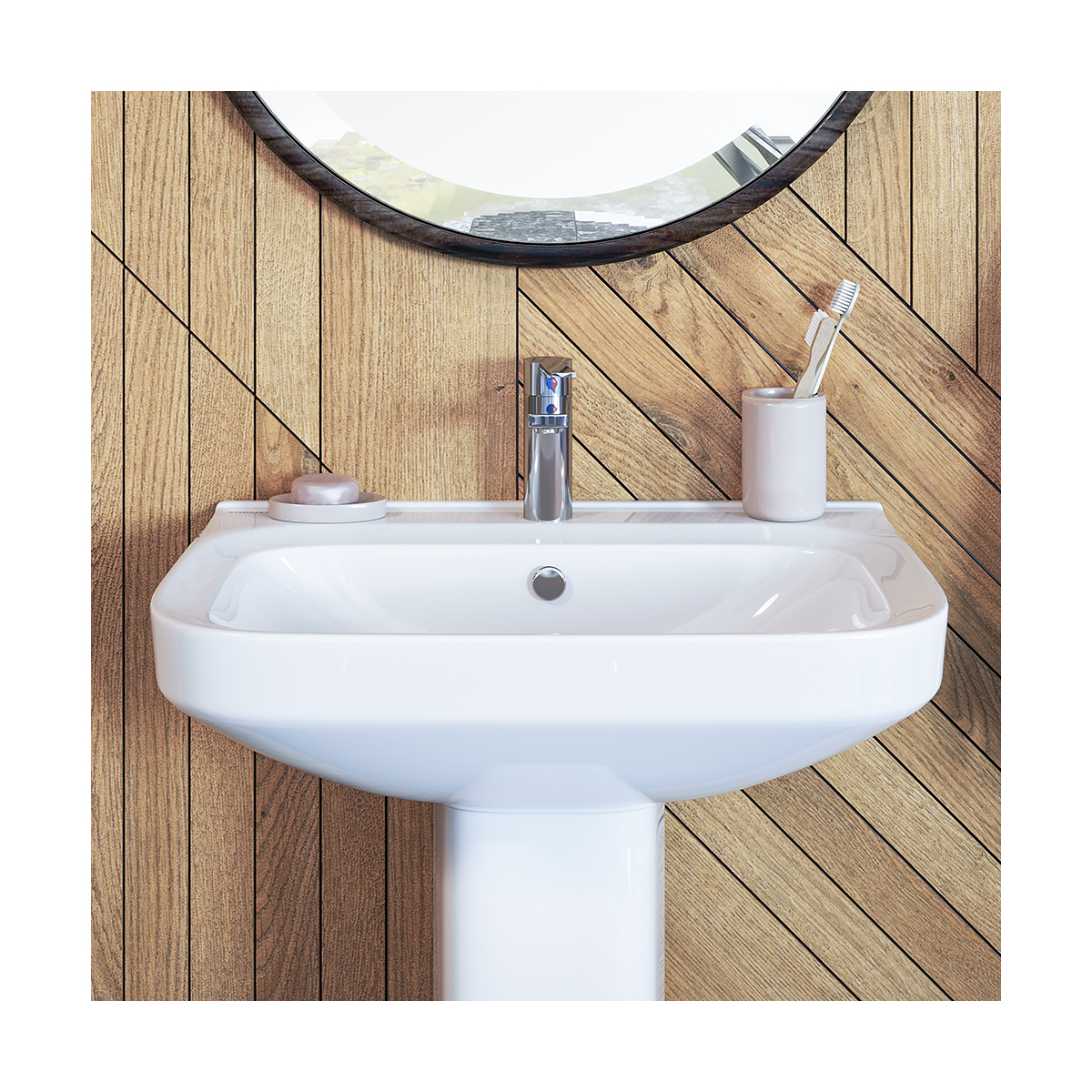 Раковина "next" белая "sanita luxe"  wb.pd/next/60-c/wht.g/s1