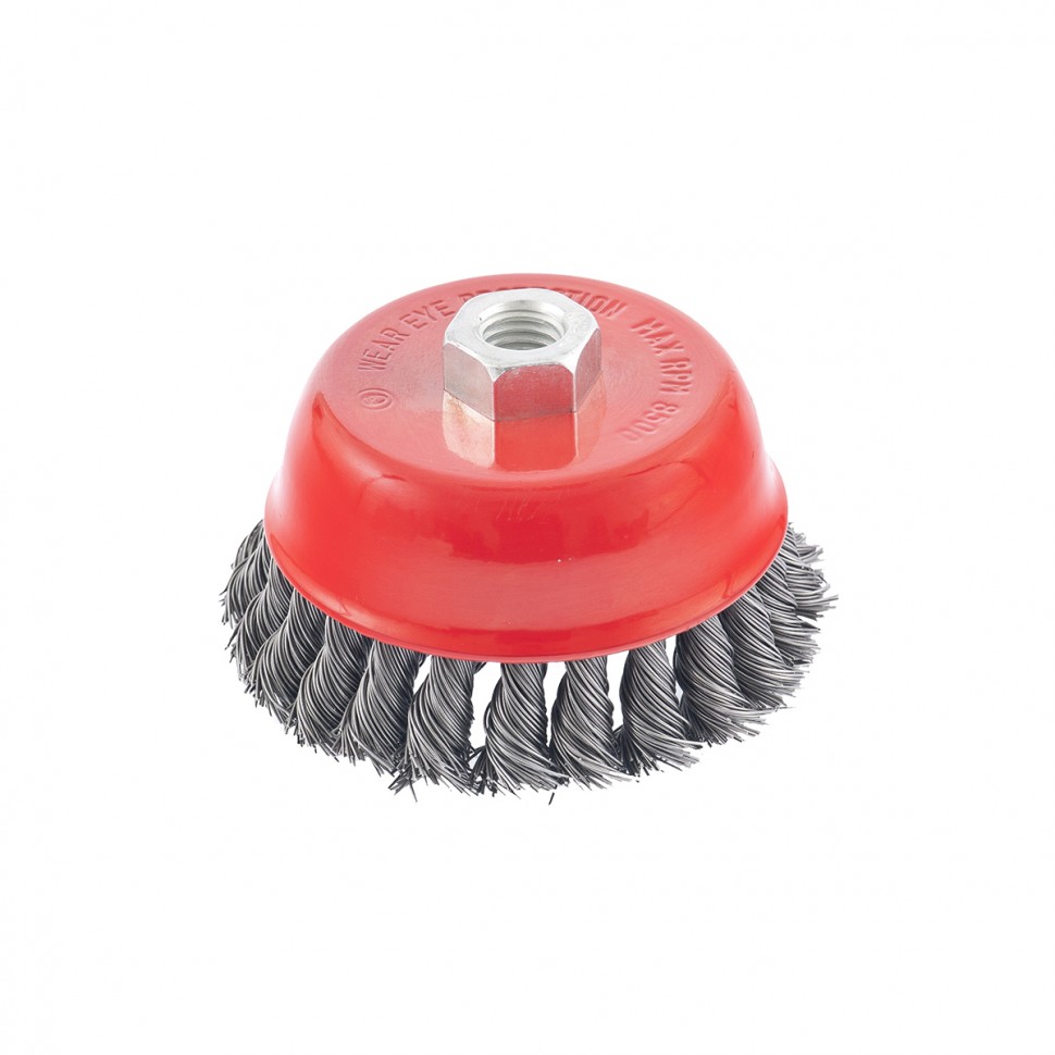 Щетка для УШМ, 100 мм, М14, "чашка", крученая проволока 0.5 мм Matrix (74628)