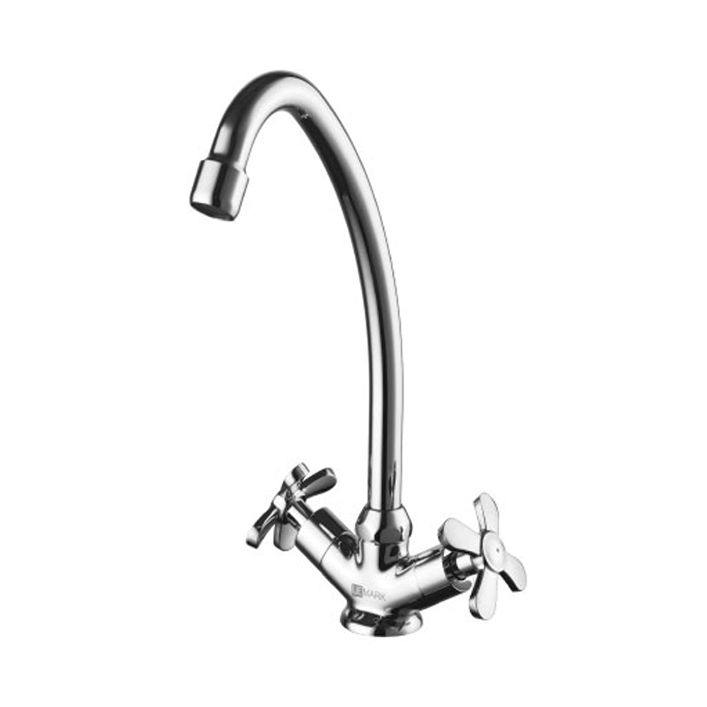 Смеситель для кухни "partner"  lm6544c  поворотн. излив, двухвентильный (1/8) "lemark"