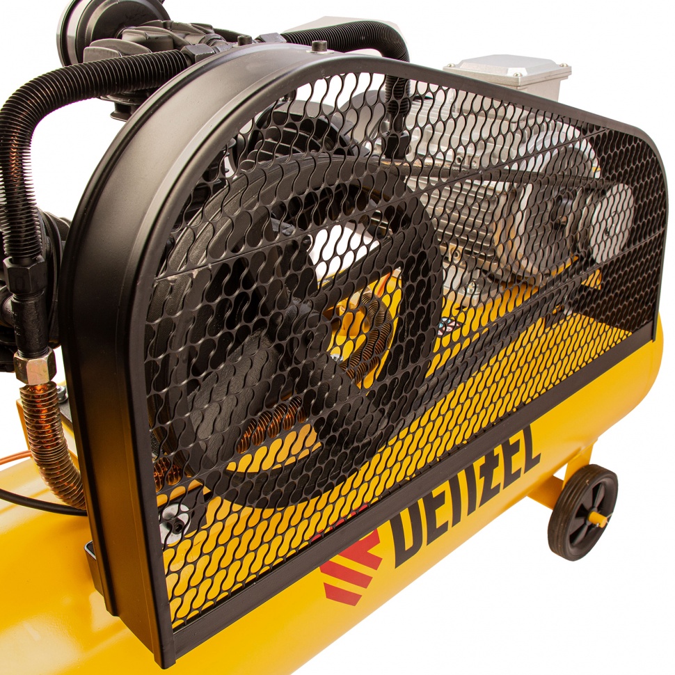 Компрессор воздушный BCW3000-T/100, ременный привод, 3.0 кВт, 100 литров, 520 л/мин Denzel (58118)