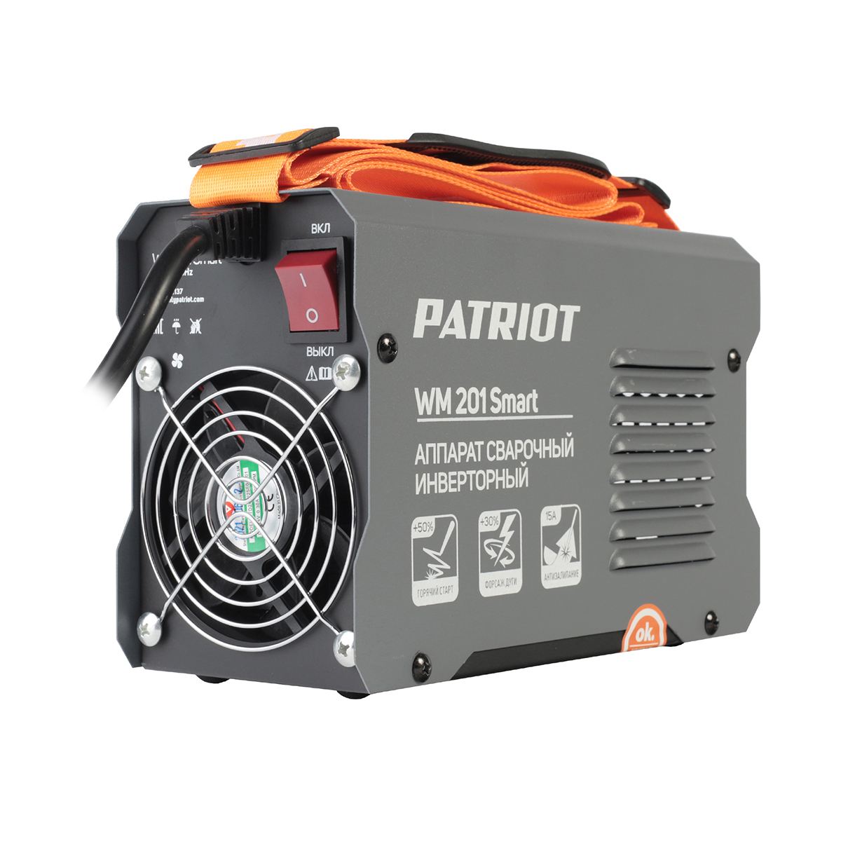 Сварочный аппарат wm 201smart mma  8,3 квт (1/4) "patriot" 605302137