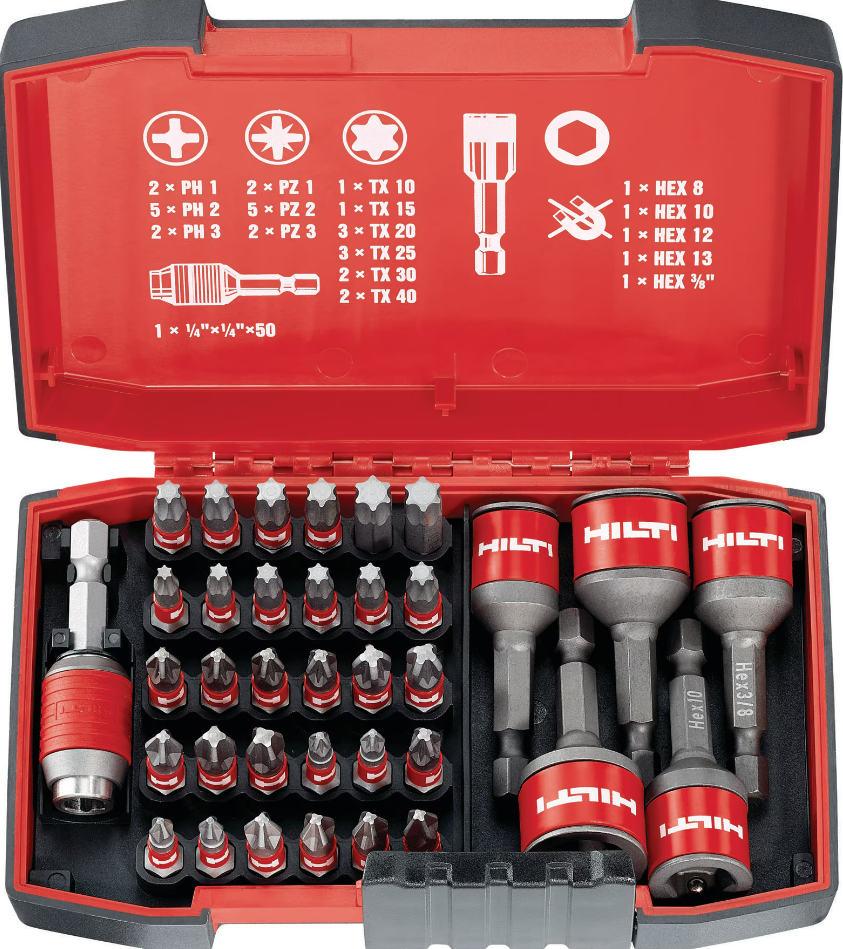 НАБОР НАСАДОК БИТ ТОРСИОННЫХ ДЛЯ ОТВЕРТОК HILTI S-BSP+ 25/1 35 штук 2039199