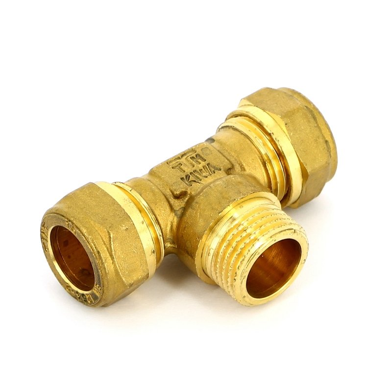 Тройник НР 22 x 3/4" x 22 обжим TIEMME