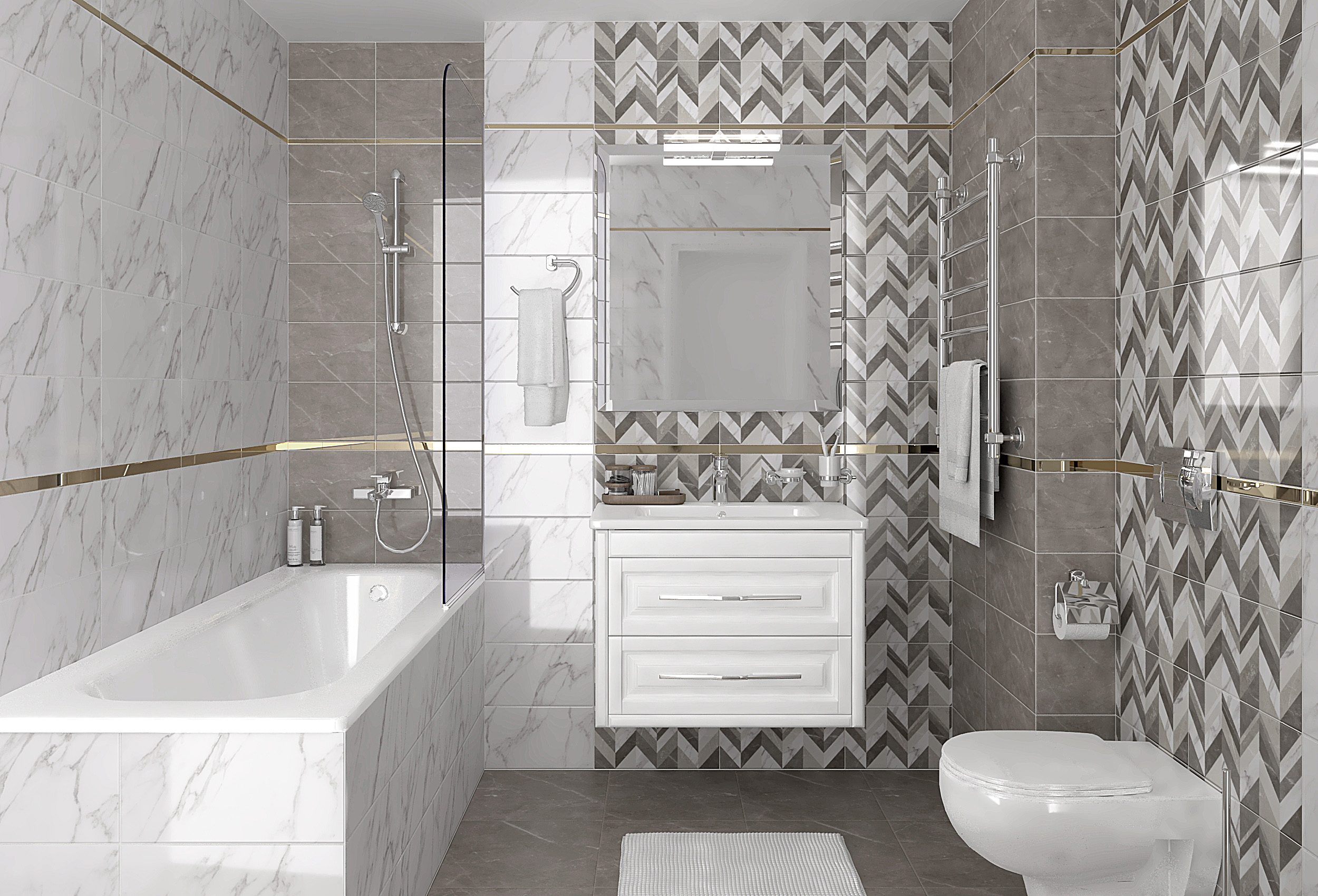 Venus плитка настенная серый узор 08-00-06- 20x40