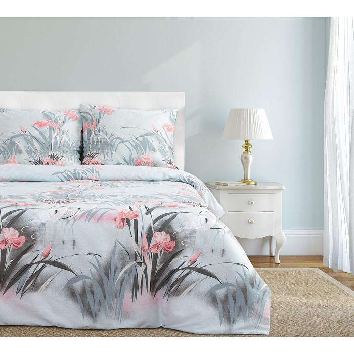 Постельное белье "этель" журавли евро (бязь) (1/5) 3289211