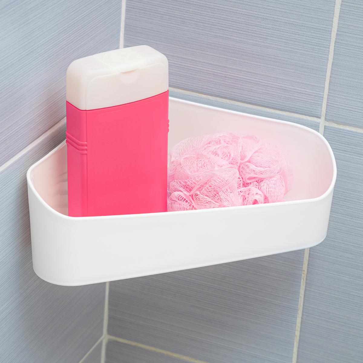 Полка для ванной угловая на скотче (бежевая) (1/16) "альтернатива" м8435