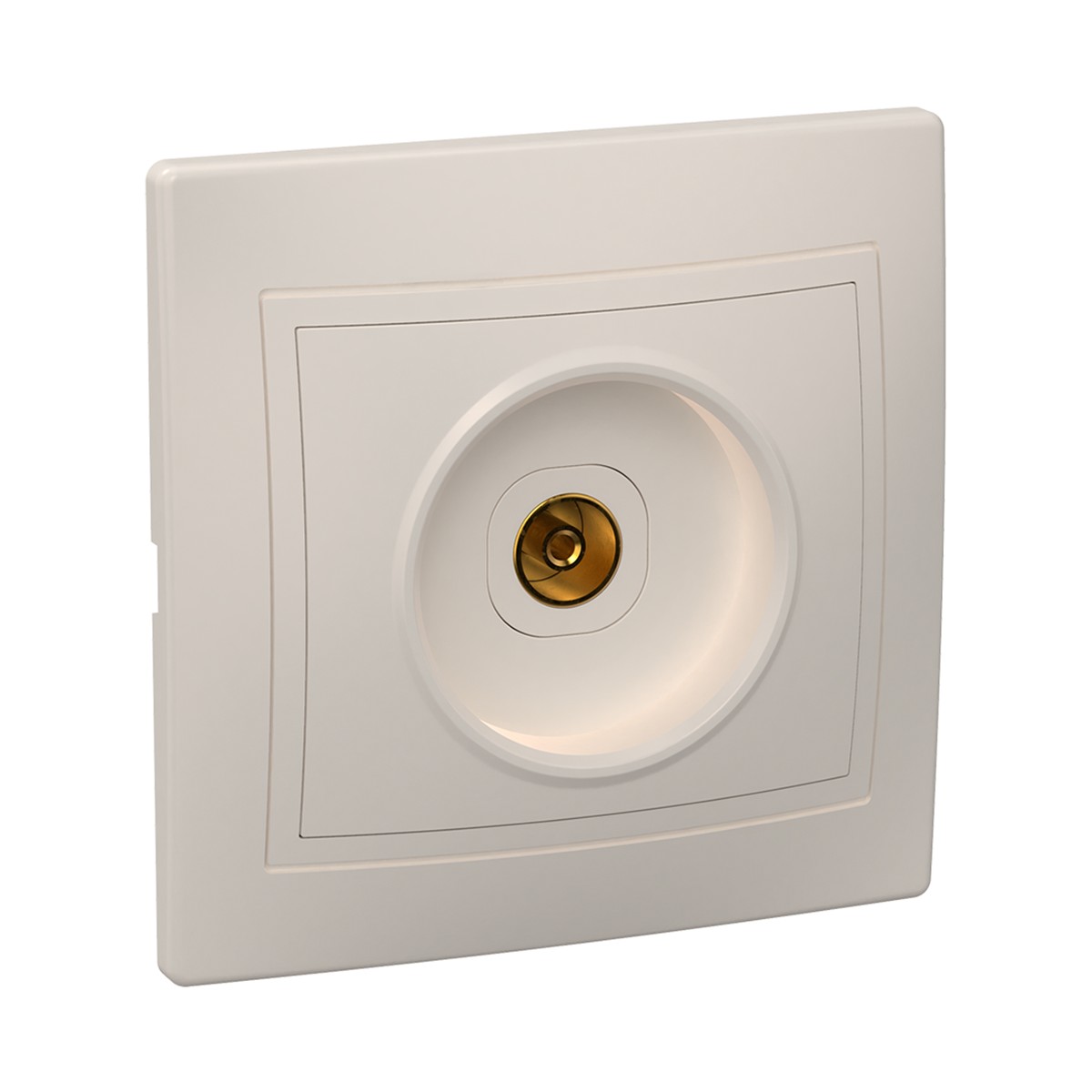 Розетка телевизионная "кварта" ртв10-ккм, кремовый (1/10/200) "iek"