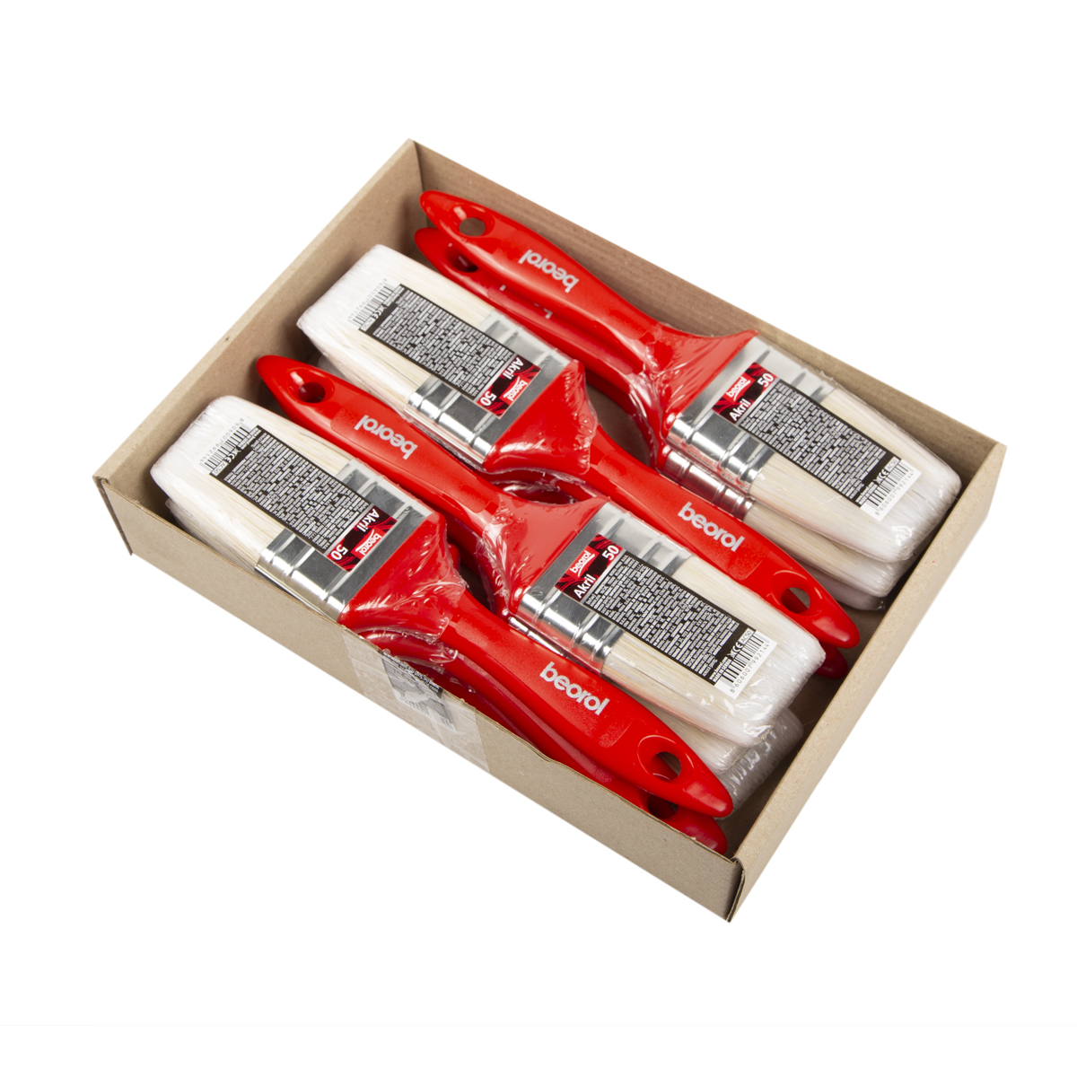 Кисть плоская акриловая 50 х 15 мм (12/120)  "beorol"