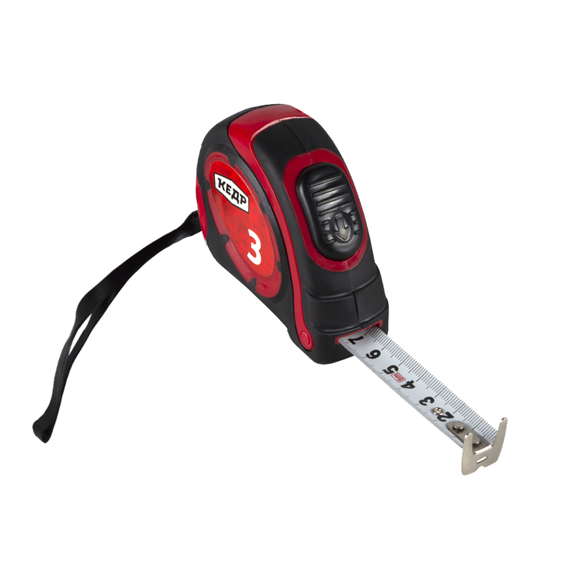 Рулетка с автостопом, двухкомп. корпус, двустор. мат. полотно  3 м/16 мм (1/12/120)"кедр"  015-0316