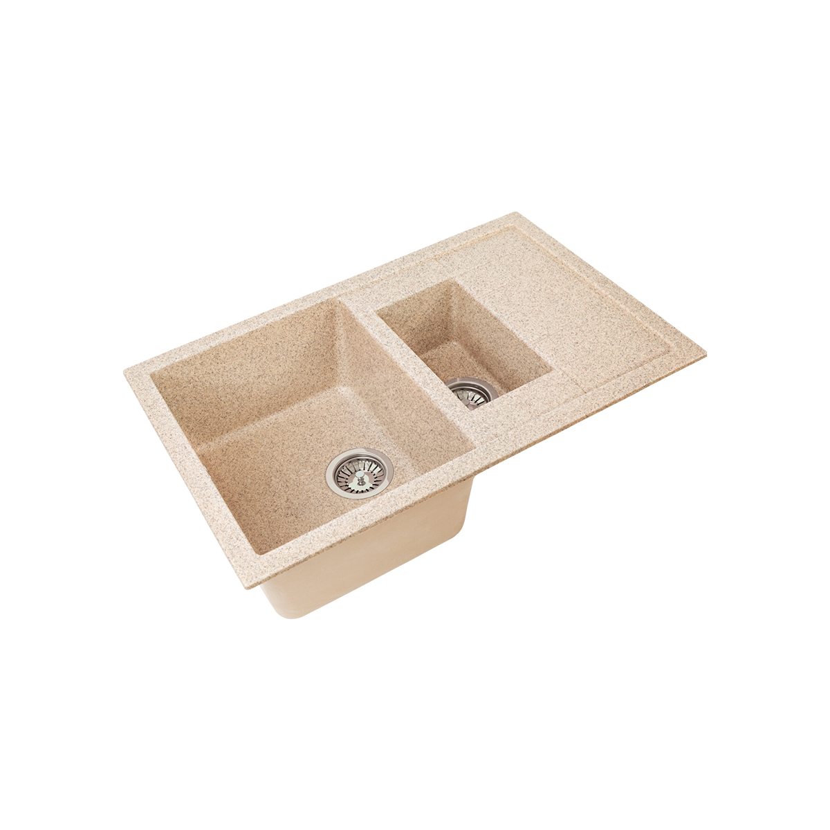 Мойка для кухни врезная искуств. камень gs-21k-302 двойная 775*500 мм песочная "granstones"