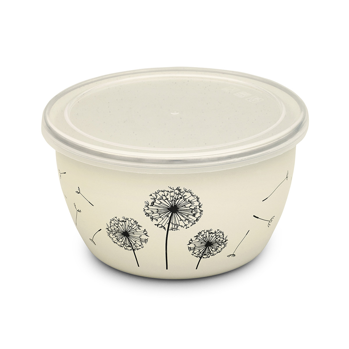 Миска эмалиров. "одуванчик" 2,4 л, 18 см пласт. крышка (1/4) "metrot"