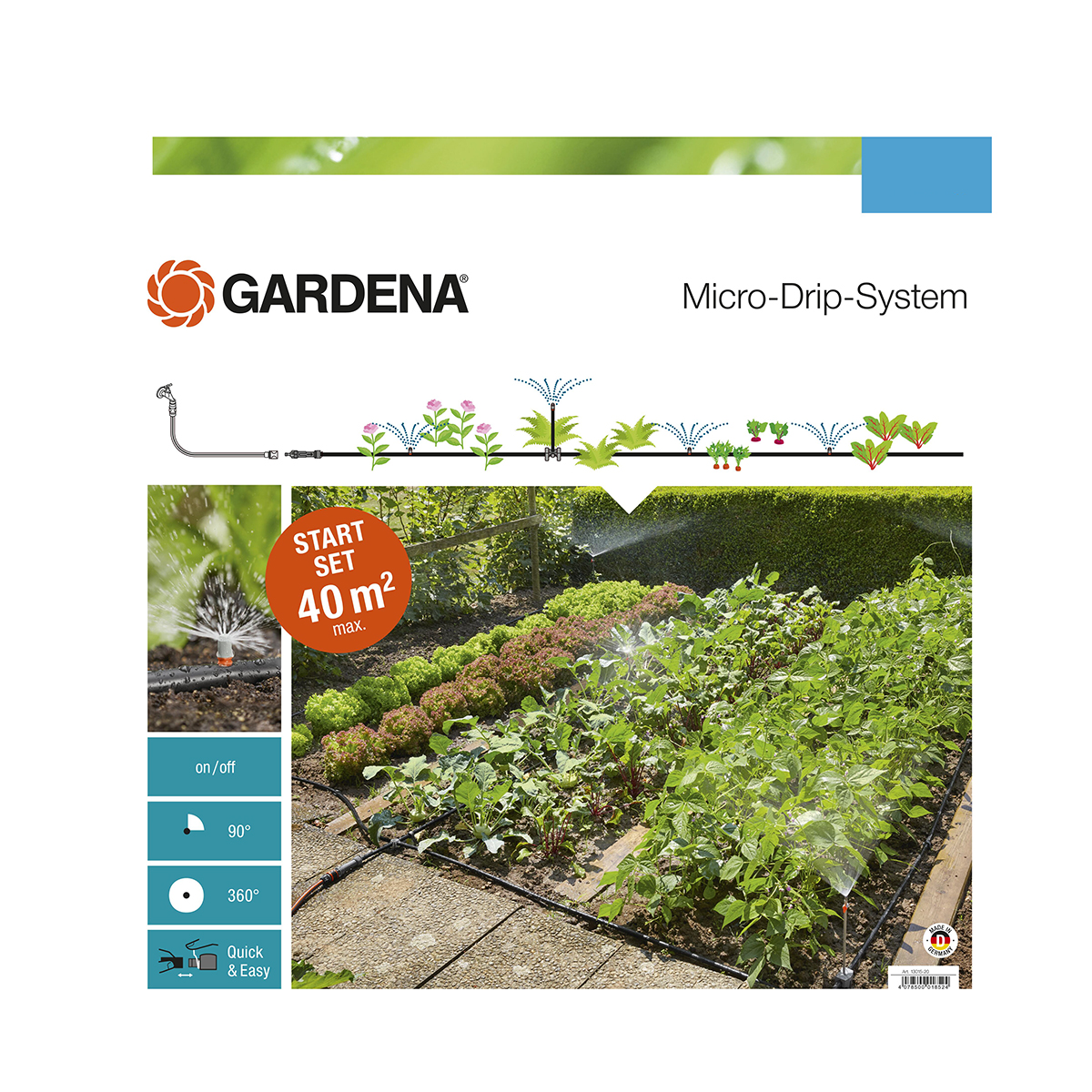 Комплект микрокапельного полива базовый для грядок (1/3) "gardena" 13015-20.000.00
