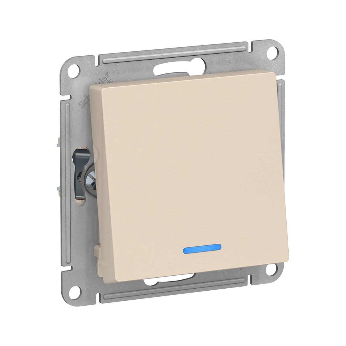 Переключатель "atlasdesign" 1 кл. с индикатором (механизм) 10а, бежевый (1/20/160) "schneider"