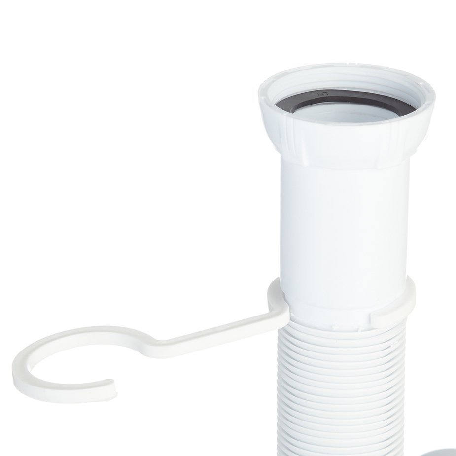 Сифон гофрированный без выпуска 1 1/2 х 40/50 мм, L1200 мм с хомутом жёсткости WIRQUIN