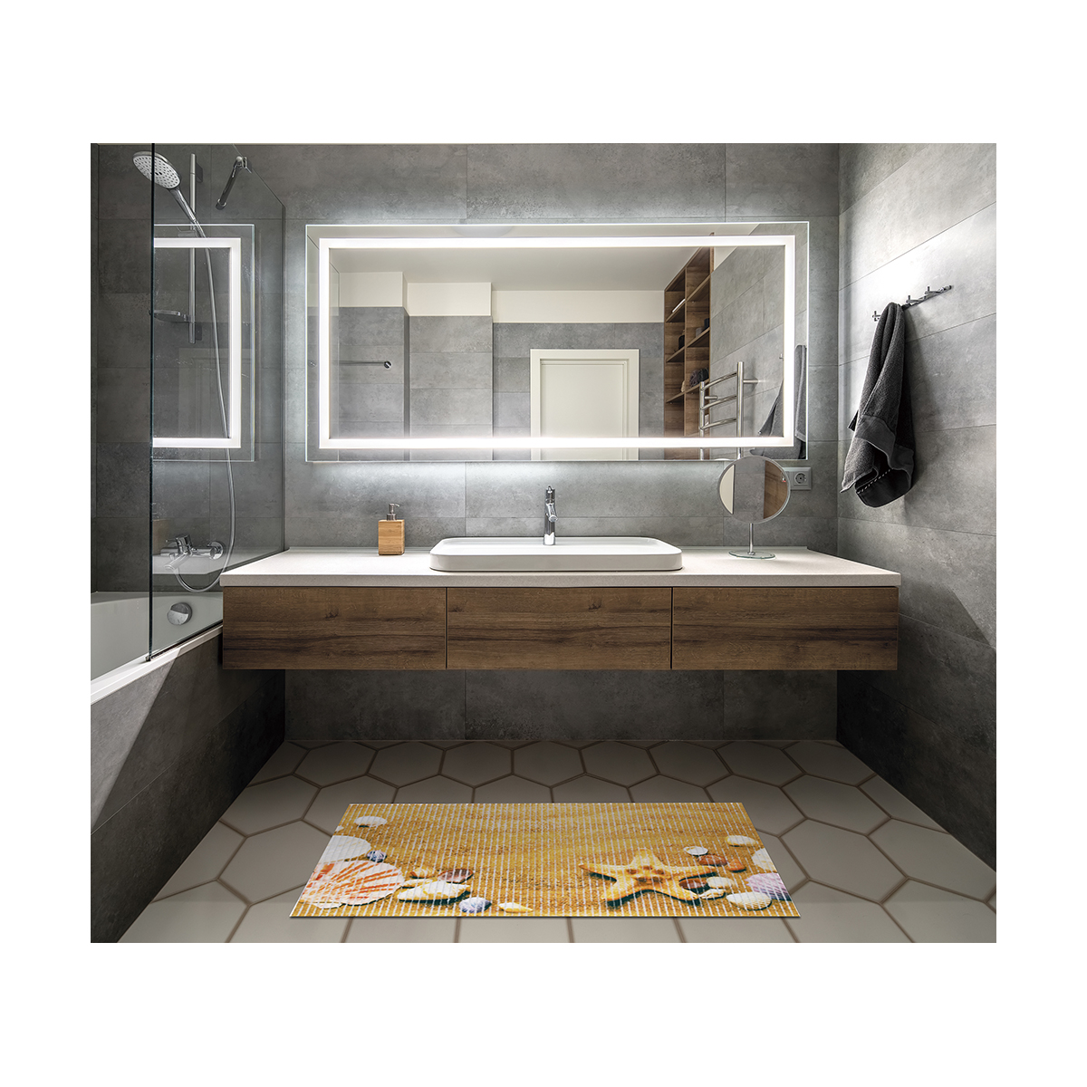 Коврик для ванной "пляж" 67*47 см (вспененный пвх) (1/15)