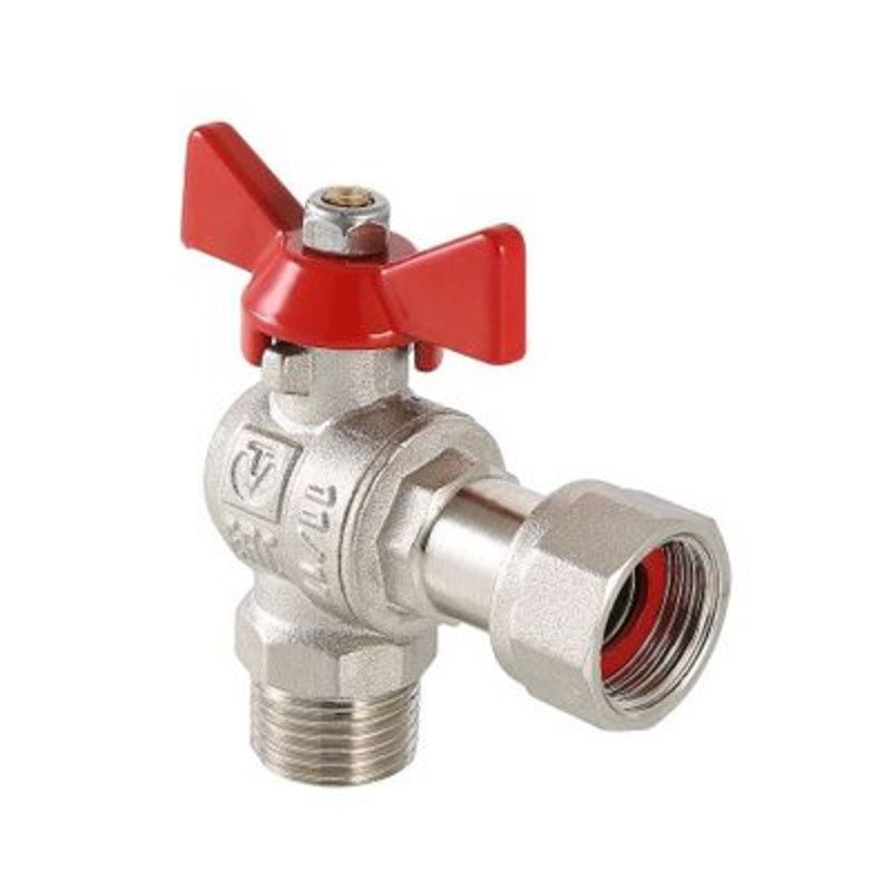 Кран шаровый угловой с накидной гайкой 1/2" x 1/2" ВН бабочка VALTEC